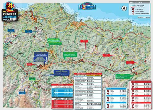 Rallye Princesa de Asturias 2017 Itinerario