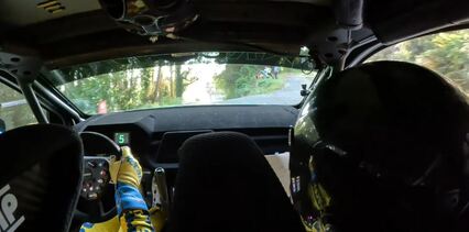 Cámara interior de Jorge Cagiao en el Rallye de Ferrol