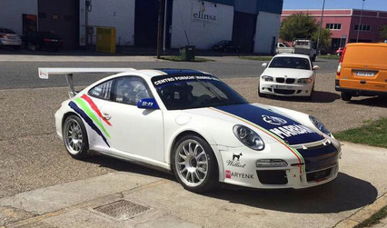 Dani Marbán prueba el Porsche 911 GT3 con el que correrá el Rally de Llanes