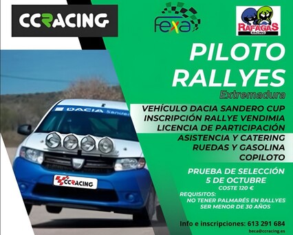 FEXA impulsa una beca para que jóvenes pilotos corran el 53 Rallye de la Vendimia