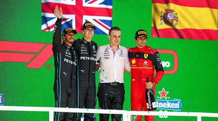 George Russell deslumbra al mundo con su actuación en Brasil y Mercedes logra su primer doblete de 2022