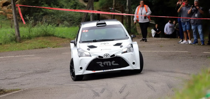 Javi Villa y Enrique Velasco con un Toyota N5 de RMC Motorsport en la primera cita asturiana del Supercampeonato de España de Rallyes