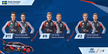 Oficial: La alineación de Hyundai para el Rallye de Suecia, sin sorpresas