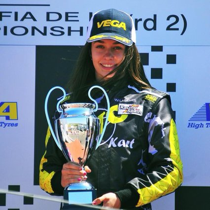 Podio de Marta García en el campeonato de Europa de Karting