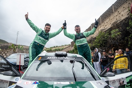 Sergio Fuentes y Teco Hernández ganan el Rallye Orvecame Norte y lideran el campeonato de Canarias con Skoda